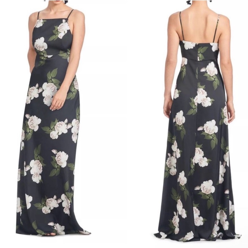 NEW Sachin + Babi Shyla Gown in Obsidian Blooms Black Rose Floral, size 0